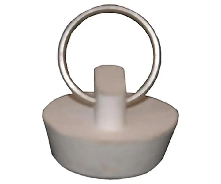 02-3201 White Hollow Rubber Sink Stopper
