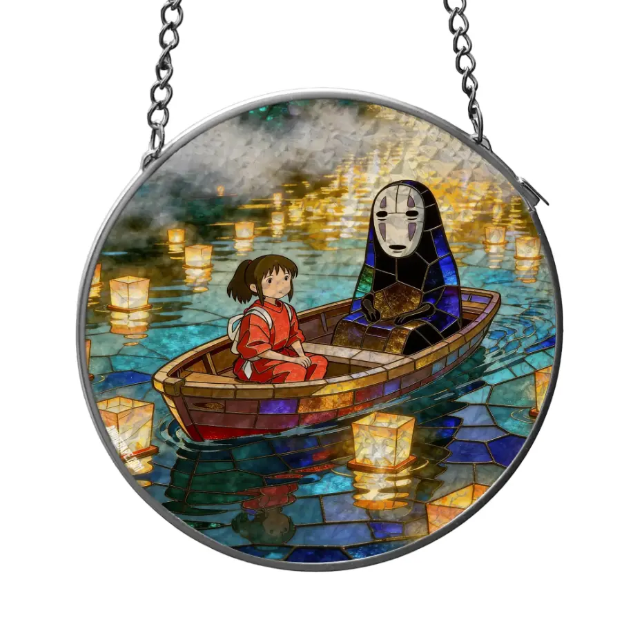 Studio Ghibli Chihiro Decorative Stained Glass Suncatcher, Decor Home