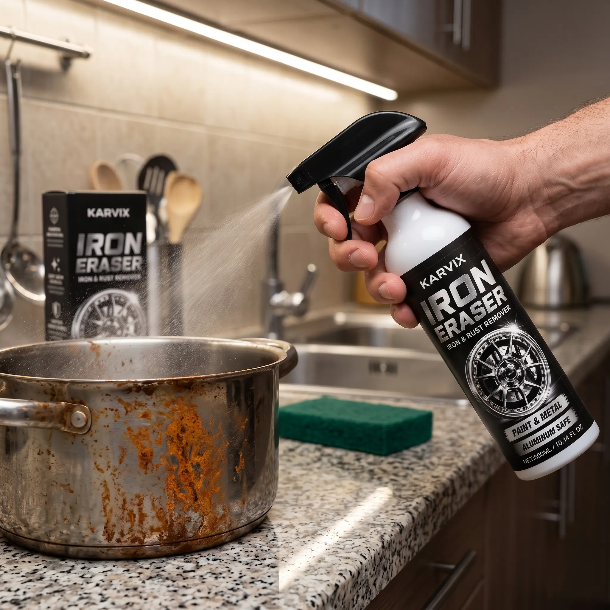 Rust Remover Cleaner Spray for Household Cleaning Removes Rust Stains from Metal Surfaces Tools Home Items and Car Parts