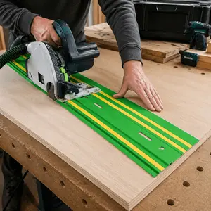 400mm Universal Circular Saw Guide Rail System - Professional Woodworking Slider Track for Precise Cuts, Heavy Duty Aluminum Alloy Linear Rail for Woodworking DIY, Cutting Guide Rail