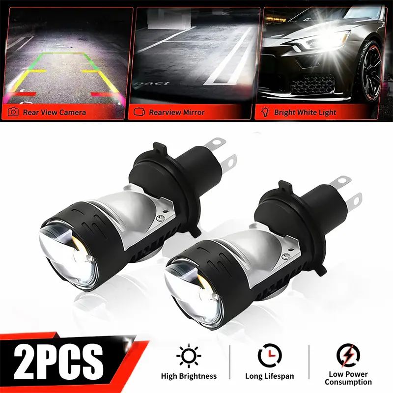 OKCKMK 2pcs Car LED Headlight Bulbs with Built-in Lens, H7/H11/9005/9006 High-Low Beam All-in-1, Super Bright Focused, CANBUS Compatible, Plug-and-Play, LED DRL, Off-Road Use Only headlights bombillos LED