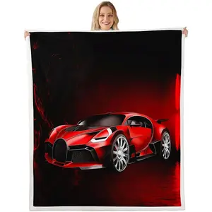 Sports Car Plush Red Race Car Blanket for Kids Boys Girls Extreme Sports Theme Fleece Throw Blanket Cool Speed Luxury for Sofa Bed Couch,Throw 50x60 Inches