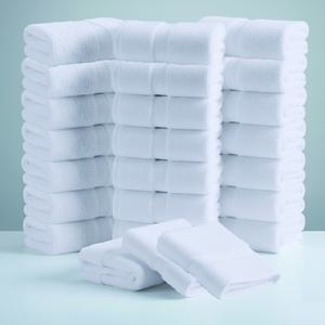 24 Piece Bulk Pack (12x12") White Wash Cloths – Durable, Economical Guest Towels for Hotels, Spa, Hospitals & Commercial Use