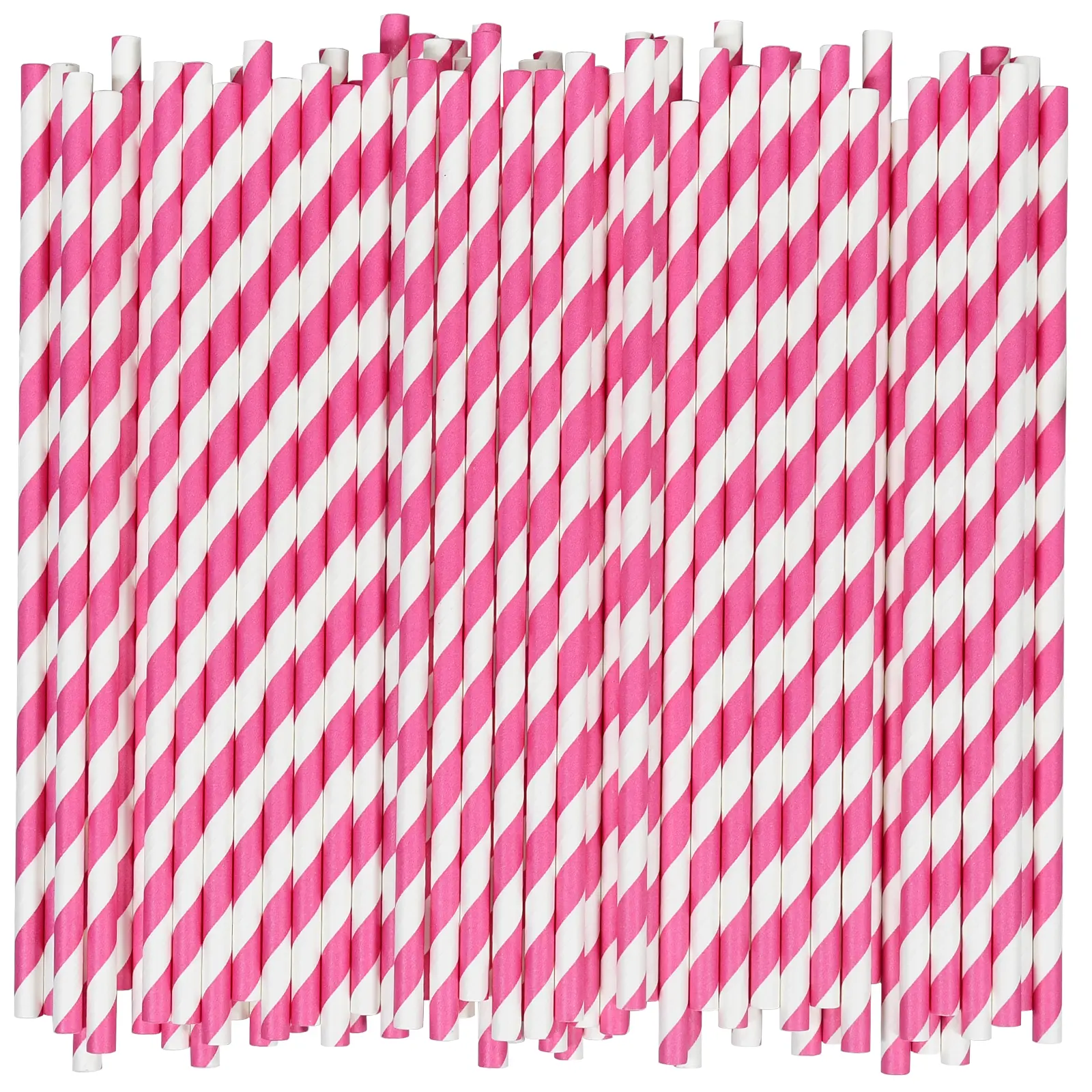 Compostable Hot Pink Paper Drinking Straws Bulk, 7.75 inch, 1000 Counts, for Cocktail, Party, Bar, Restaurant - Disposable