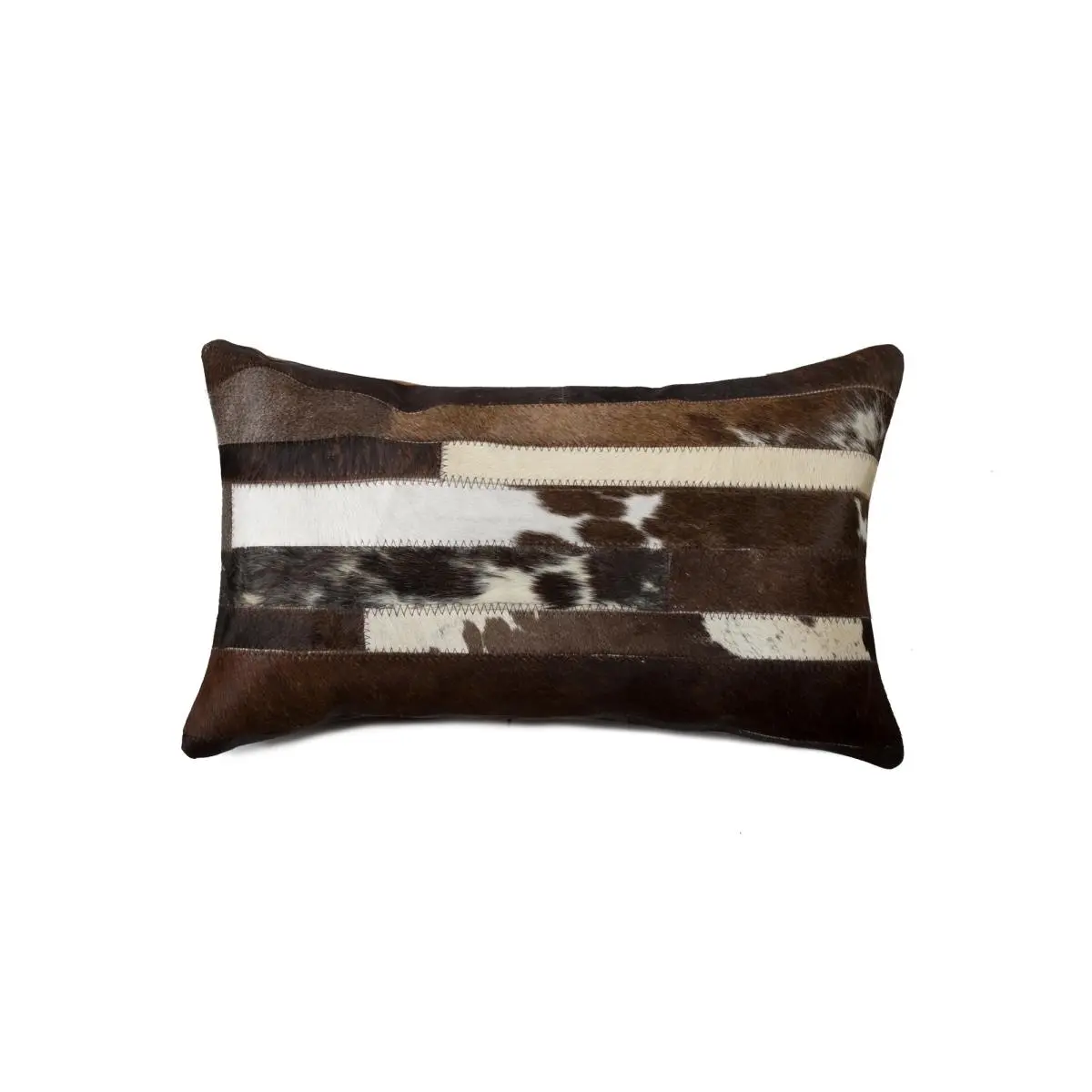 HomeRoots 317075 12 x 20 in. Cowhide Pillow - Chocolate & White
