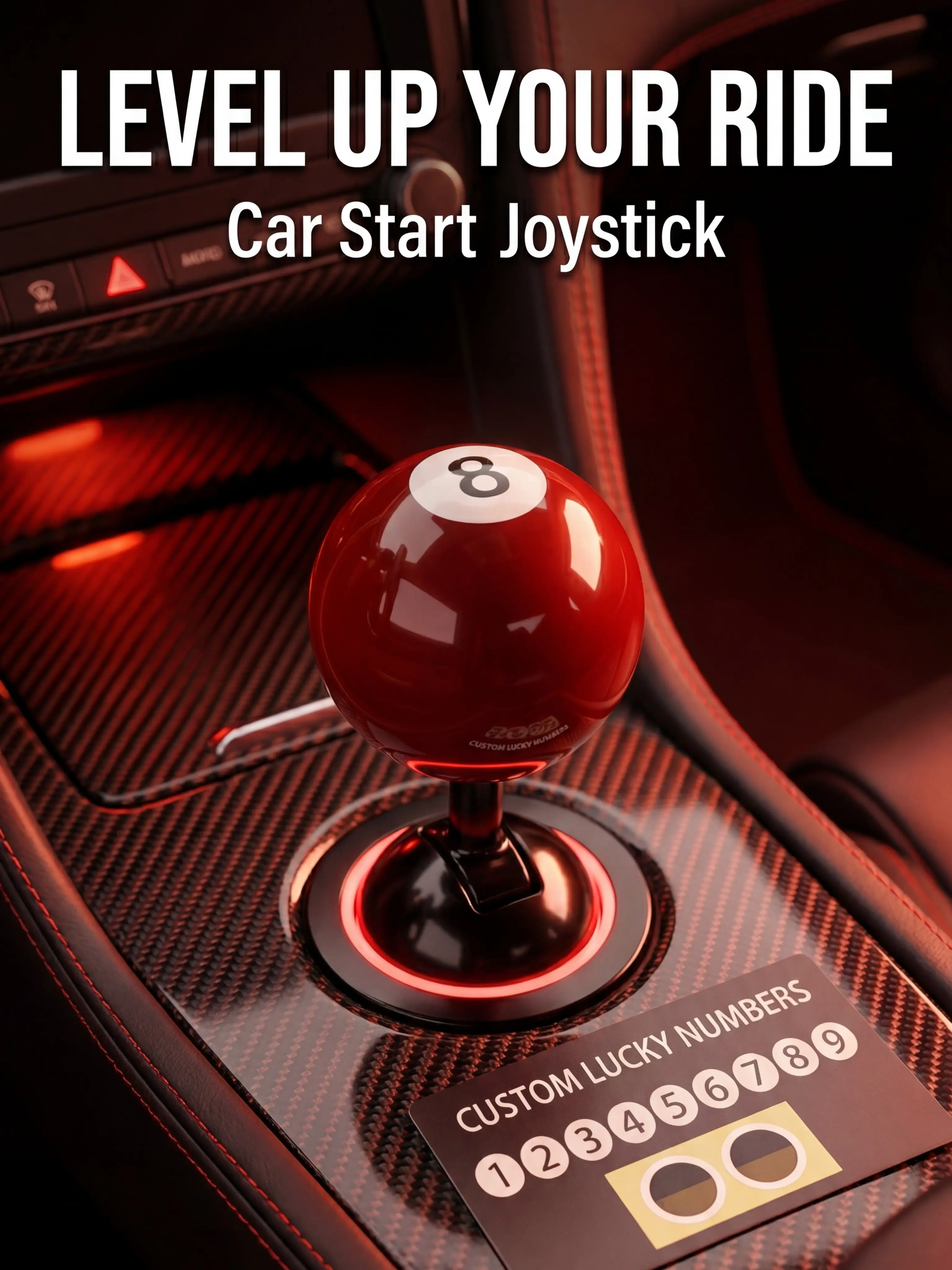Push Start Button Cover,Car Joystick,Car Push to Start Button Rocker,Joystick Car Starter Protector,Metal Ball-bar Automotive One-Touch Push to Start Accessorie Car Accessories Interchangeable Knob