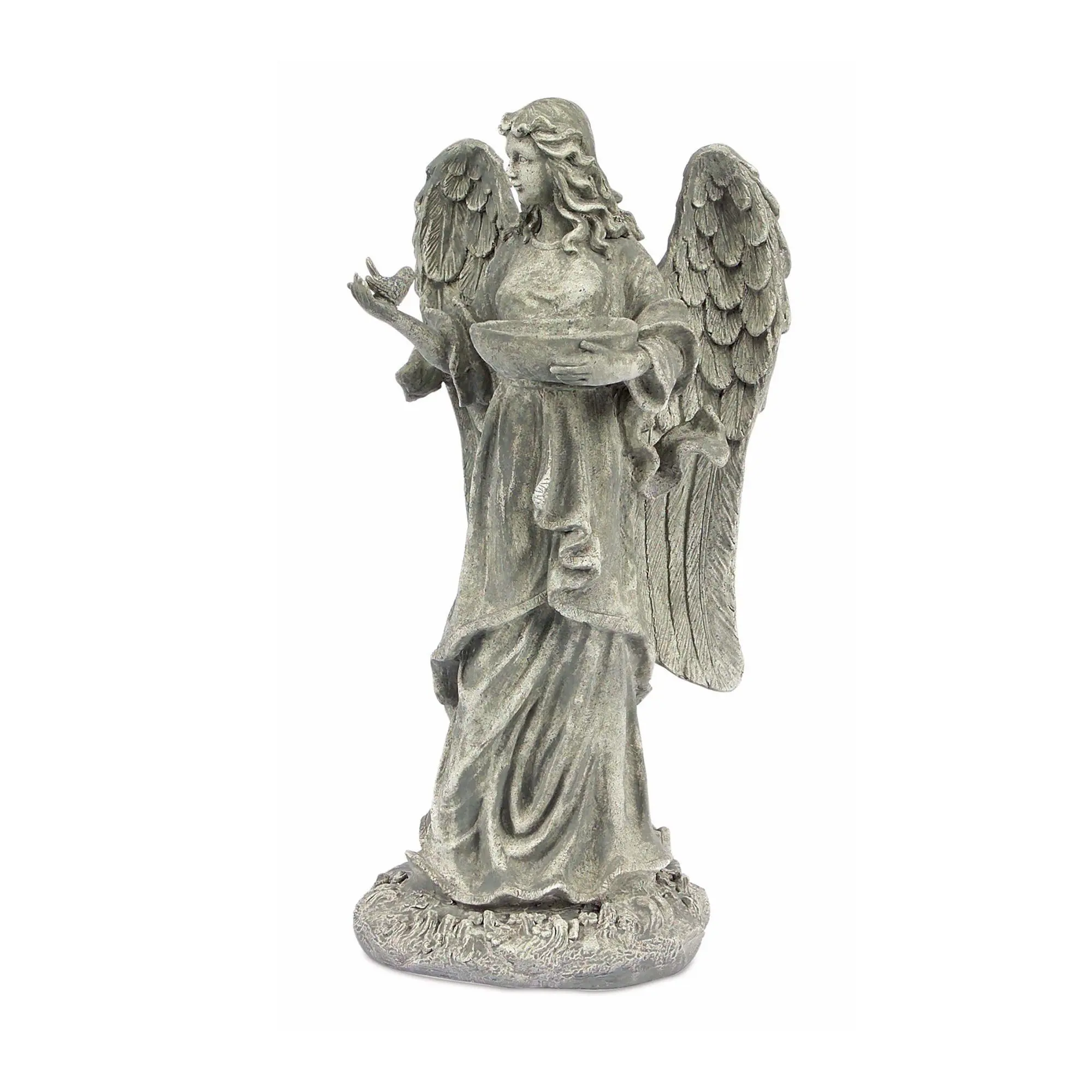 Melrose Angel Garden Statue with Birdbath Bowl Accent