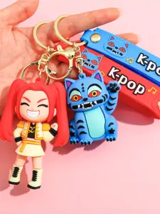 Cute K-Pop Idol Plush Keychain with Hand Ring, Cartoon Character Pendant, Silicone Anime Accessory, Wallet Phone Charm, Bag Charms, Music Lover Gift, Trendy Cute Keychain