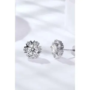 925 Sterling Silver Moissanite Stud Earrings