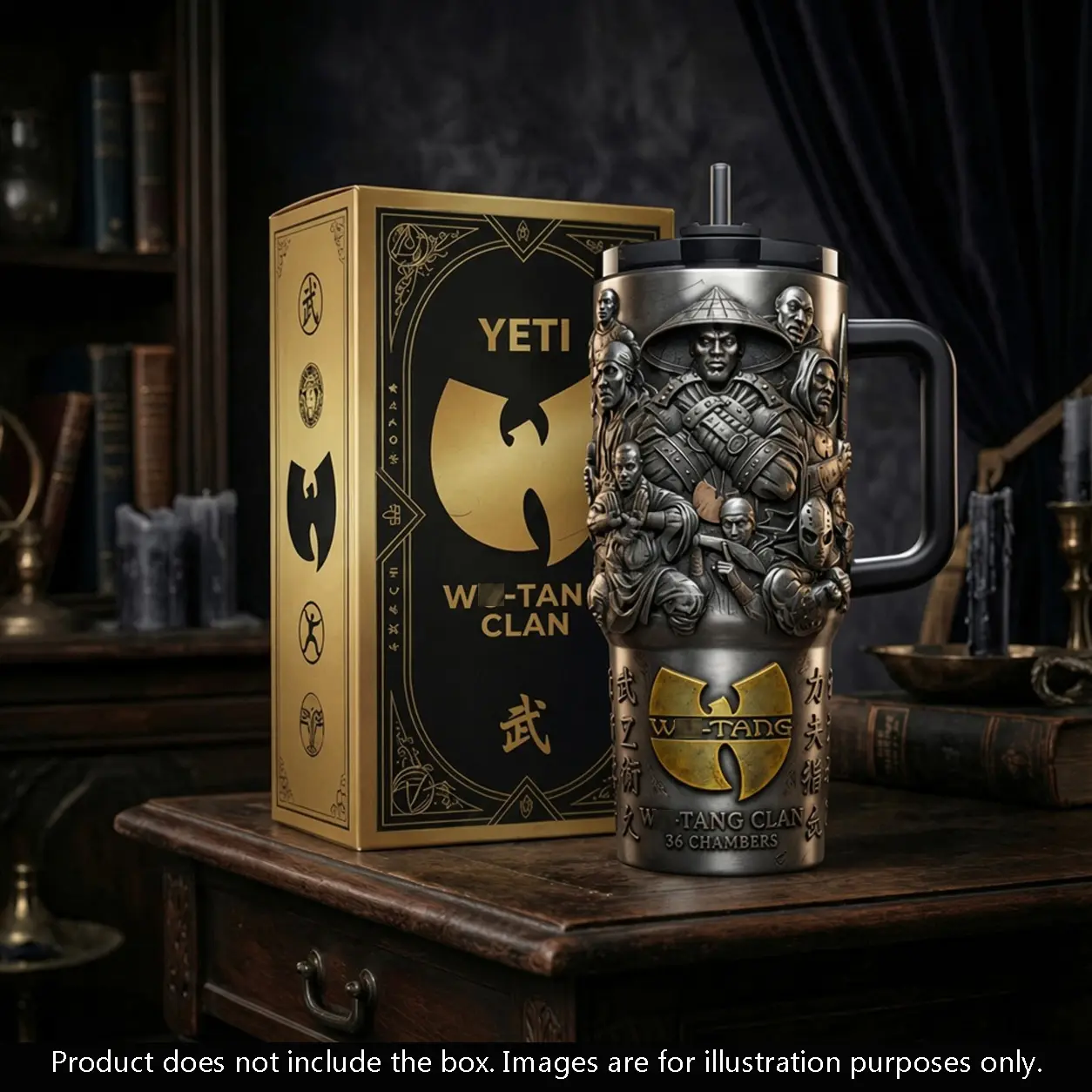 Wu-Tang Clan 40oz Tumbler, Hip Hop Music Insulated Stainless Steel Tumbler with Handle and Straw, Reusable Travel Cup, Rap Fan Gift
