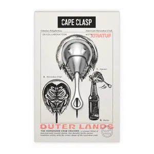 Horseshoe Crab Cracker – Stainless Steel Bottle Opener Keychain, Ocean-Inspired Accessory | Cape Clasp