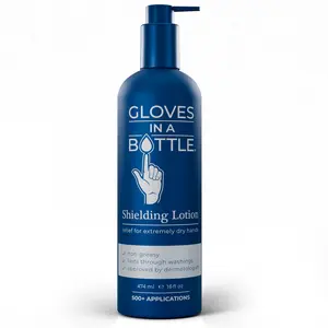 Gloves In A Bottle Shielding Lotion 16 oz – Invisible Barrier to Protect Hands from Dryness, Irritation & Harsh Chemicals – Ideal for Sensitive Skin, Eczema, Frequent Washing & Sanitizer Use Moisturizer Moisture