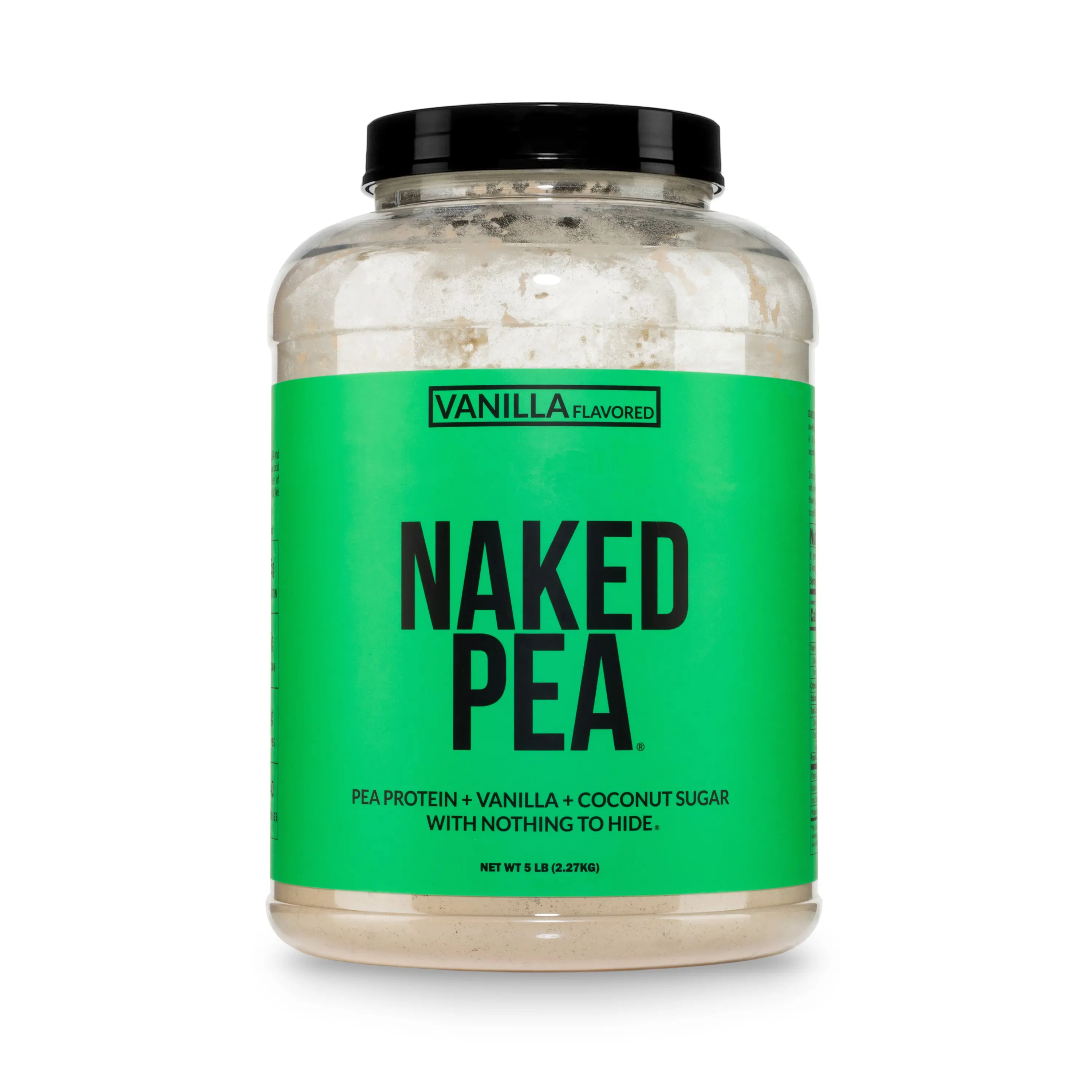 Naked Pea Vanilla Protein Powder 5LB - Vegan Gluten-Free Dairy-Free Soy-Free GMO-Free with Organic Coconut Sugar - Free of Additives and Artificial Sweeteners - 17g Protein, 8g Carbs - Only 3 Ingredient