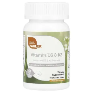Zahler Vitamin D3 & K2, Peach Apricot, 90 Chewable Tablets