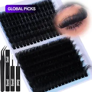 224 Pcs Fluffy D Curl Eyelash Kit, Eyelash Extensions Set, Mixed Lengths 12–24 mm, Dense Volume Lash Clusters, Easy to Apply, Perfect for Beginners and Salons, Eyelash Extensions #GLOBAL PICKS