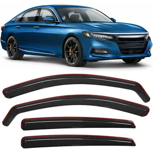 Nilight Automotive In-Channel Side Window Visors, Car Accessories for Honda Accord 2018-2022 Vehicle, 4PCS Smoke Tinted Wind Deflectors with Sun Protection for Rain & Ventilation (Accessories for Car)