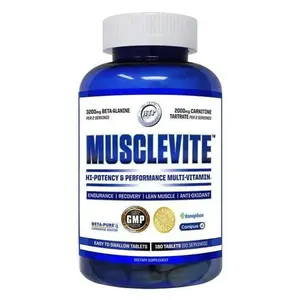 Hi Tech Pharmaceuticals Musclevite Full Spectrum Sports Multivitamin Tablet - High-Potency Natural Supplement with L-Carnitine, Beta-Alanine for Athletes - Boosts Energy, Endurance, Recovery - Supports Metabolism, Fat Management - 180 Tablets, Healthcare,
