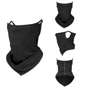 LongLong 2 Pack Neck Gaiter with Ear Loops Half Face Mask Cover Scarf Men Multi functional Neck Scarf Breathable UPF50+ Sun Protection Wind-proof for Cycling Fishing Hiking