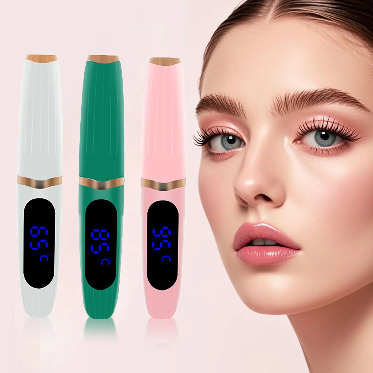 Heated Eyelash Curler for Long-Lasting Natural Curls, USB Rechargeable Curling Tool with 3 Temperature Modes & LED Display, 180mAh Portable Beauty Products for Glam Looks, Includes Gift Box