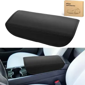 Nilight Center Console Cover Fit for 2017-2023 Tesla Model 3 2020 2021 2022 2023 Model Y PVC Leather Middle Console Cover Tesla Model 3/Y Car Center Console Cushion Pad Car Armrest Box Cover-Black armrest pad Vehicle Automotive Seat Foam dealsforyoudays
