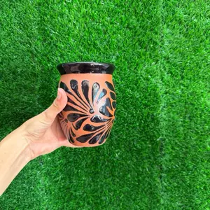 Cantarito Relieve Mediano color Terracota Negro Only Sets. (Cielito Lindo).