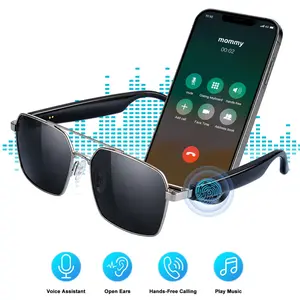 Smart Bluetooth Sunglasses with Open-Ear Audio, Wireless Music Glasses, Hands-Free Calling, UV400 Protection, Voice Assistant Sunglasses for Driving Cycling Running