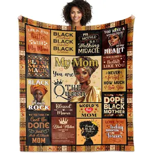 African American Gifts for Mom Blanket 60"X50", Black Mom Birthday Gifts, Afro Encouragement Inspirational Gifts Idea for Black Mama Women Mother's Day