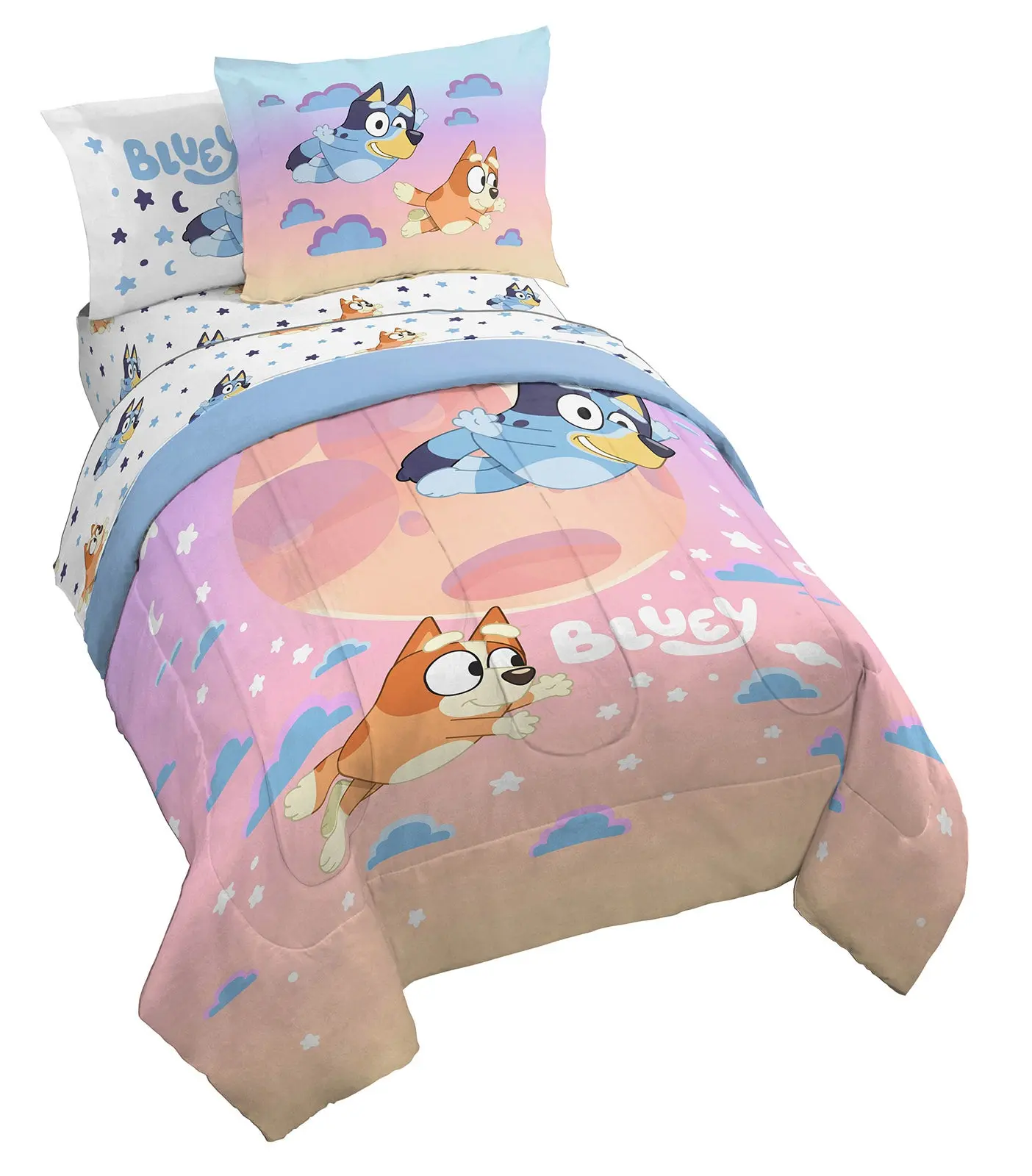 Jay Franco Bluey and Bingo Sister Sleepy Time Bed Set