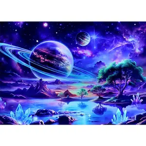 1PCS Space Diamond Painting Kit with Planets Stars Galaxy Scenery Crystal Rhinestones for Home Decor DIY
