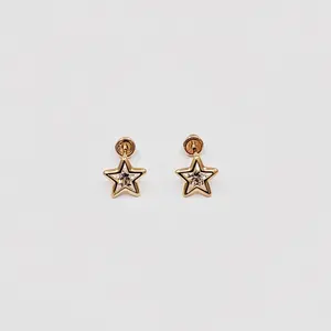 14K Gold Star Stud Earrings