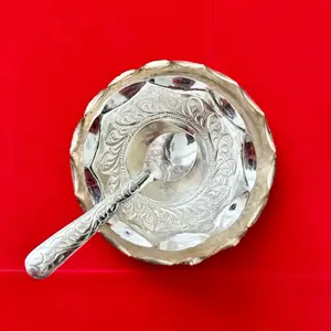Silver Bowl and Spoon Set