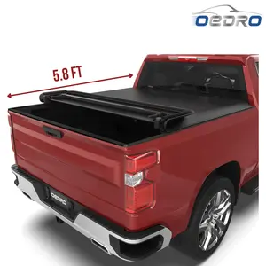 [Fits 2019-2026 Chevrolet Silverado & GMC Sierra 1500] 5.8 Ft Bed Soft Quad Fold Truck Bed Tonneau Cover, without Multi-Flex Tailgate