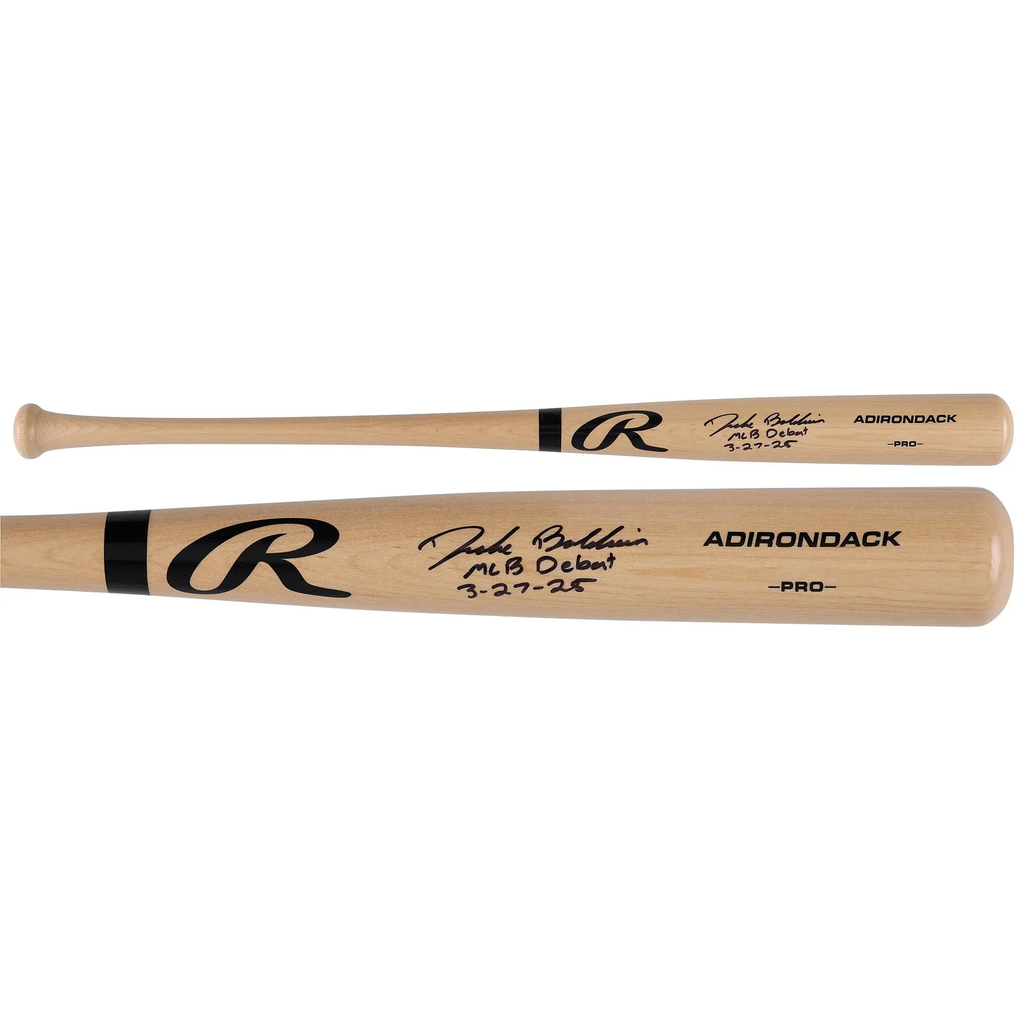 Drake Baldwin Atlanta Braves Autographed Blonde Rawlings Pro Bat with "MLB Debut 3-27-25" Inscription - Fanatics Authentic Certified