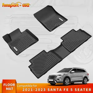 YITAMOTOR Floor Mats Fit for 2021-2023 Hyundai Santa Fe 5 Seat, All Weather Protection Car Mats TPE Accessories Includes Front and Rear Row Full Set