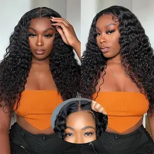 Hermosa Glueless 220% Deep Wave Wig Pre Cut 8x5 HD Lace Wig Pre Bleached Knots Human Hair Wigs