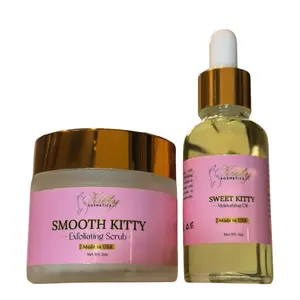 Bikini Scrub and Moisturizer Skincare Bundle by Kitty Kosmetics Hydrating Body Care Exfoliant Moisturizing