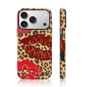 Leopard Print Lip Pattern Design Mobile Phone Case 360 Protection for iPhone 17 Pro Max/16 Pro Max /15Pro Max 15/14/13/12 & Samsung S26 /S25Ultra Fashion Phone Case