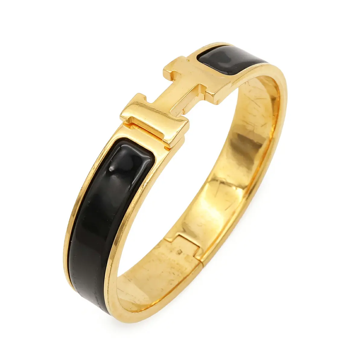 Pre-owned HERMÈS Gold-plated Small Leather Goods Hermes Click H PM Bracelet