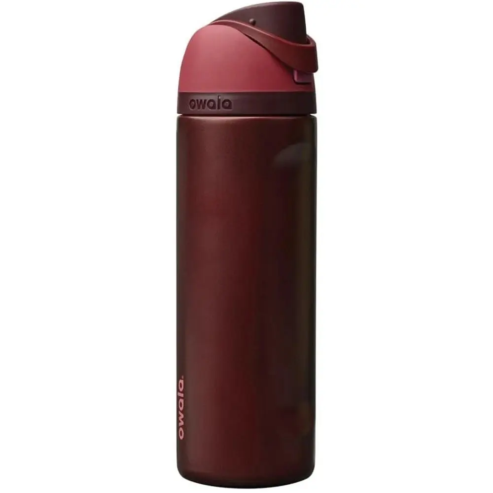 Owala FreeSip  Burgundy Berry Water Bottle Insulated Stainless Steel Leakproof Straw Lid Travel Gym Tumbler Cup Holder Friendly Gift for Her