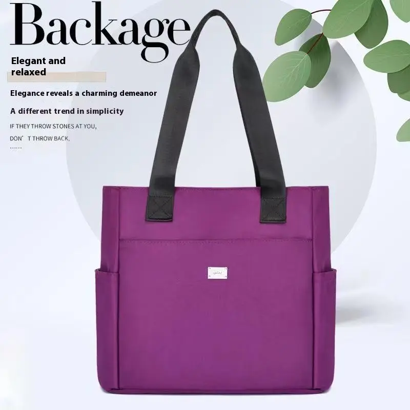 Waterproof Nylon Oxford Everyday Tote, Lightweight Fashion Bags for Women with Large Capacity for Travel & Computer Use