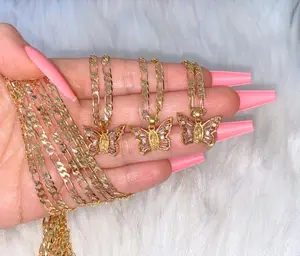 Baby Pink Small Mary Butterfly Necklace