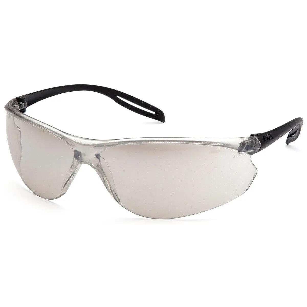 Pyramex Neshoba Protective Goggles - Safety Glasses with Black Temples, Indoor-Outdoor Mirror Lenses, Frameless Polycarbonate Safety Equipment, CAN/CSA Z94.3-07 Certified, Excellent Protection, Frameless Glasses, 9.5-Base Curved Lens, 99% Uva/B/C Protecti