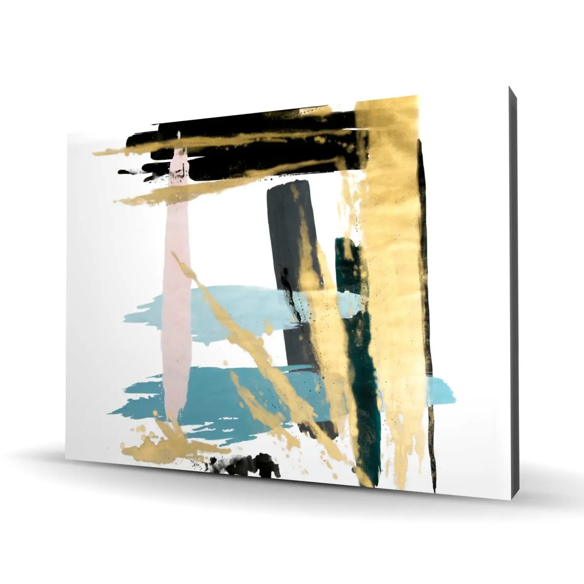 212 MAIN Soft Pastel Stroke-Shapes Blue Canvas Artwork - 36x48 in Modern Abstract Graphic Wall Art, Stylish Home Decor for Rooms, 36 X 48 In