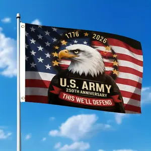 Double-sided American Flag 250th Anniversary US Army Eagle Flag, 3x5 FT Double-Sided Printed Heavy Duty Outdoor Decor, This We'll Defend Memorial Day Veterans July 4th Garden Gift