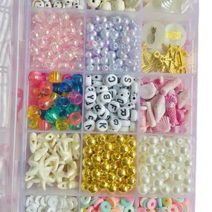 OG Beads Jewelry Starter Kit with Assorted Colors Shapes Beads String Charms for DIY Crafting Projects