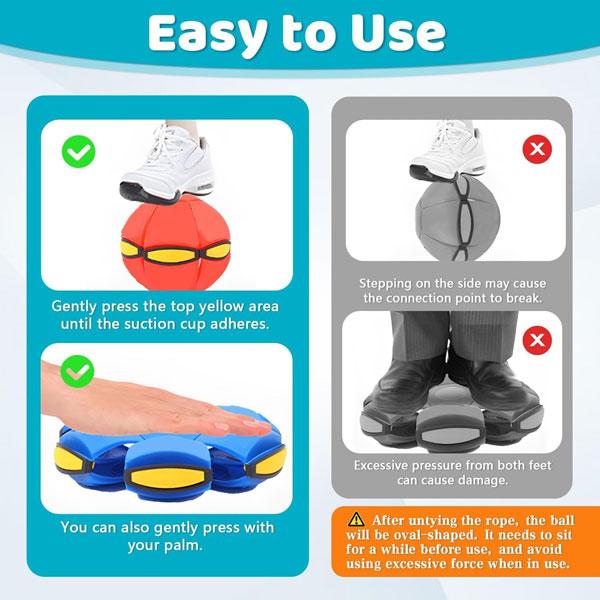 Magic Bouncing Ball, Magic Ball 6-Light Dual Form – Pop up, Flying Saucer Bouncy, Interactive Bouncing Balls for Parent, Outdoor Interactive Magic Meta Ball