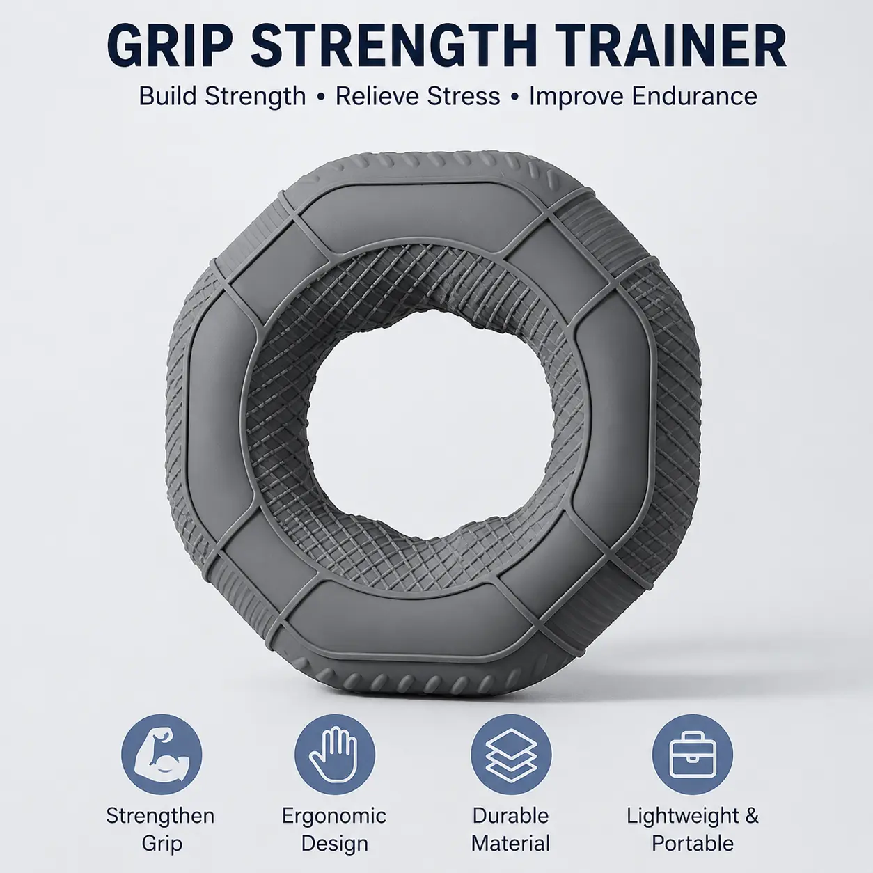 1 Count Silicone Hand Grip Ring, Multi Tension Levels Non-slip Textured Waterproof for Hand Strength Training and Wrist Exercise