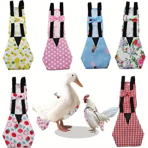 6pcs Reusable Chicken Diapers for Hens & Ducklings - Waterproof Washable Soft Fit with Adjustable Bow Tie Closure,