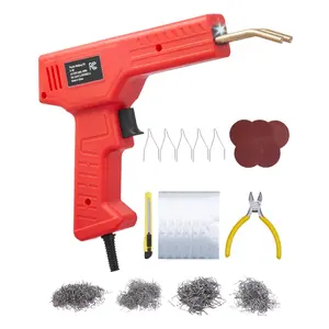 【FathersDayGift】 VEVOR Plastic Welder, 100W Plastic Welding Gun with 800PCS Hot Staples, Professional Hot Staple Welding Gun, Plastic Car Bumper Repair Kit with LED Light for Kayak, Toys, Plastic Crack Repair
