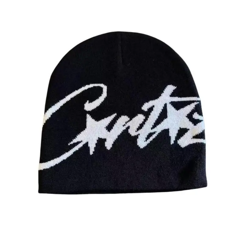 Unisex Star Letter Jacquard Knit Beanie Hat - Cotton, Warm, Cozy Soft Stretchy Y2K Winter Streetwear Skull Cap with Heart Design, Ideal for Daily Outfits, Outdoor Sports, Stylish Denim Baseball Black Flatbill Beret for New Wear, Warmth